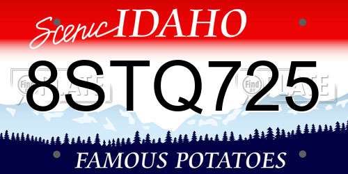 8STQ725 Idaho License Plate