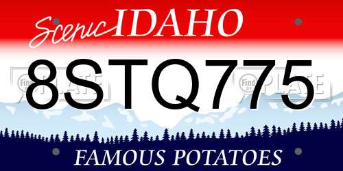 8STQ775 Idaho License Plate