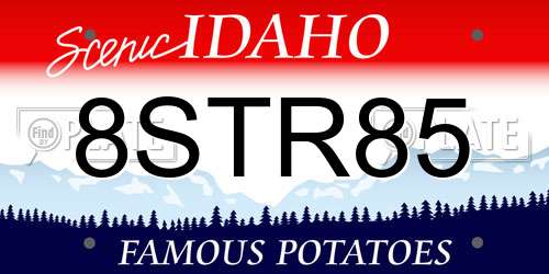 8STR85 Idaho License Plate