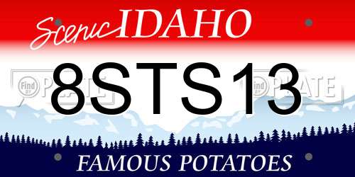 8STS13 Idaho License Plate