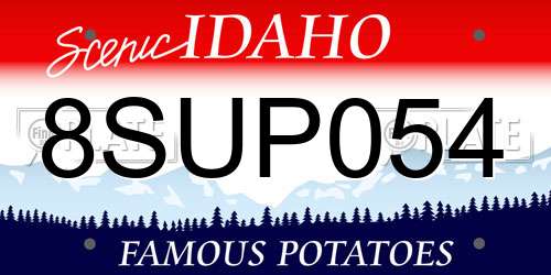 8SUP054 Idaho License Plate