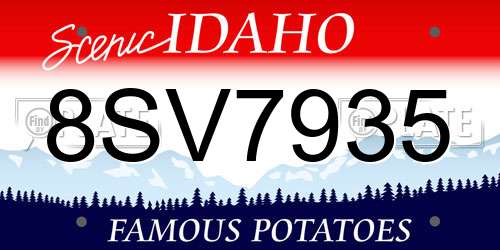 8SV7935 Idaho License Plate