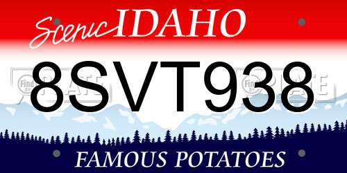 8SVT938 Idaho License Plate
