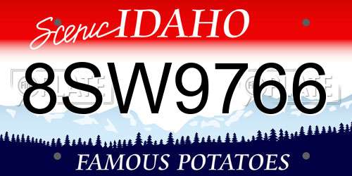 8SW9766 Idaho License Plate
