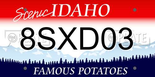 8SXD03 Idaho License Plate