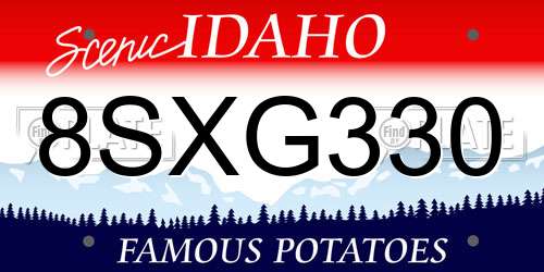 8SXG330 Idaho License Plate