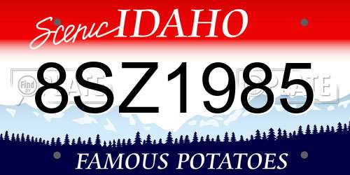 8SZ1985 Idaho License Plate