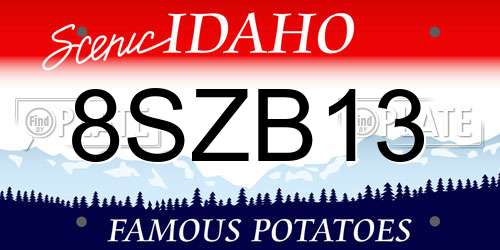8SZB13 Idaho License Plate