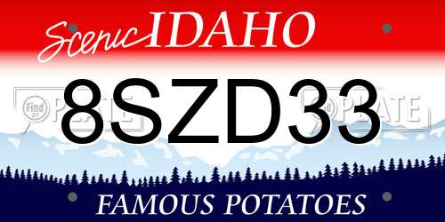 8SZD33 Idaho License Plate