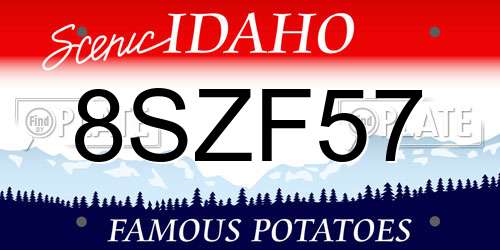 8SZF57 Idaho License Plate
