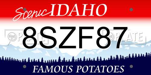 8SZF87 Idaho License Plate