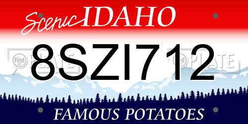 8SZI712 Idaho License Plate