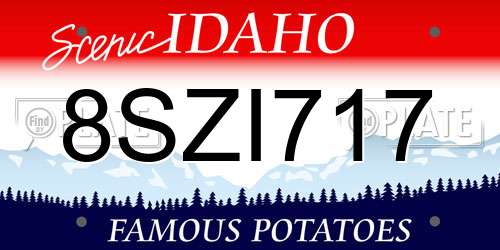 8SZI717 Idaho License Plate