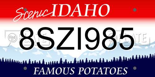 8SZI985 Idaho License Plate