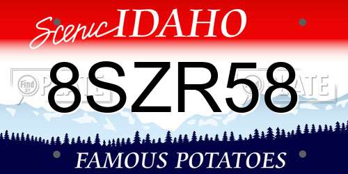 8SZR58 Idaho License Plate