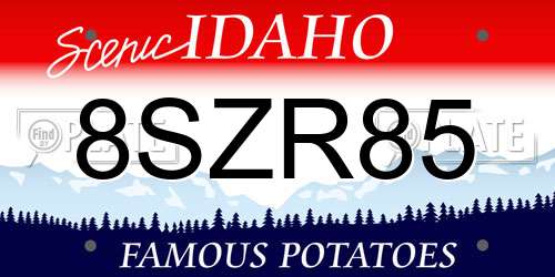 8SZR85 Idaho License Plate