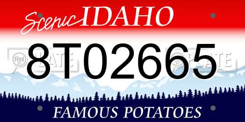 8T02665 Idaho License Plate