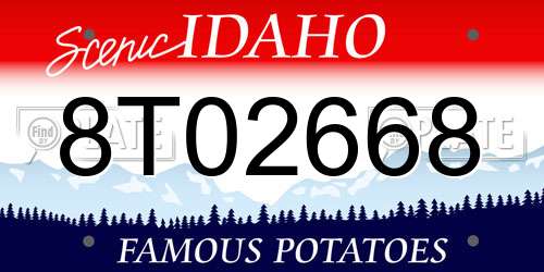 8T02668 Idaho License Plate