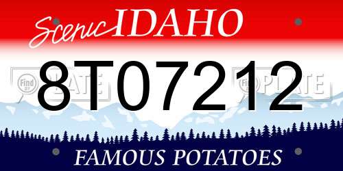 8T07212 Idaho License Plate