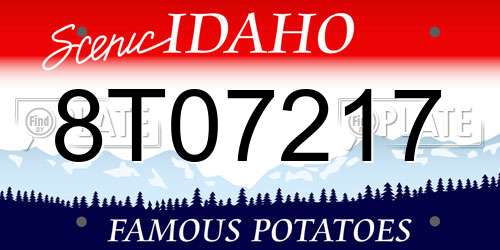 8T07217 Idaho License Plate