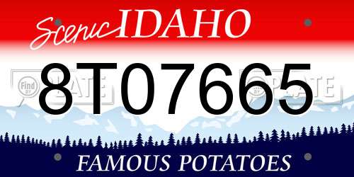 8T07665 Idaho License Plate