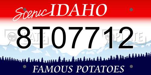 8T07712 Idaho License Plate