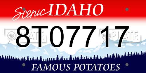 8T07717 Idaho License Plate