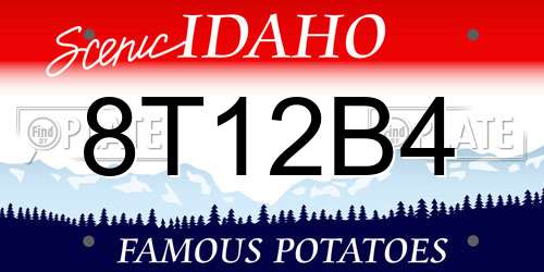 8T12B4 Idaho License Plate