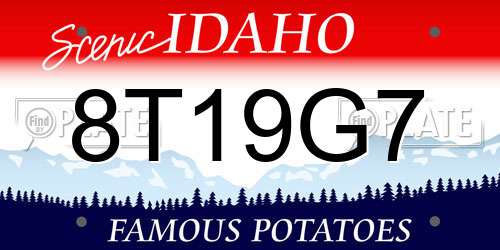 8T19G7 Idaho License Plate