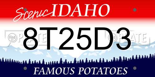 8T25D3 Idaho License Plate