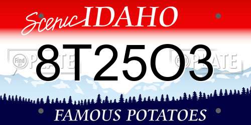 8T25O3 Idaho License Plate