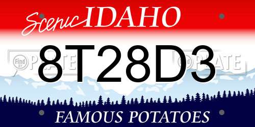 8T28D3 Idaho License Plate