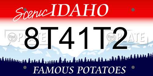 8T41T2 Idaho License Plate