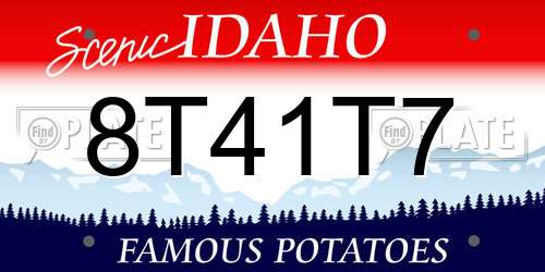 8T41T7 Idaho License Plate