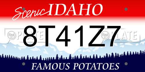 8T41Z7 Idaho License Plate