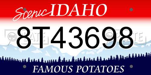8T43698 Idaho License Plate