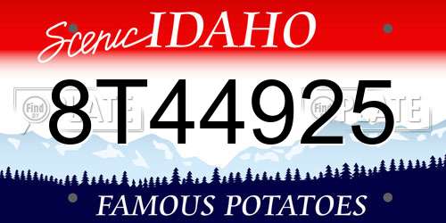 8T44925 Idaho License Plate