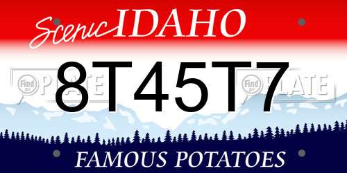 8T45T7 Idaho License Plate