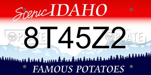 8T45Z2 Idaho License Plate