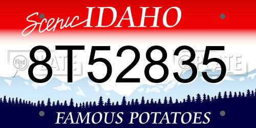 8T52835 Idaho License Plate