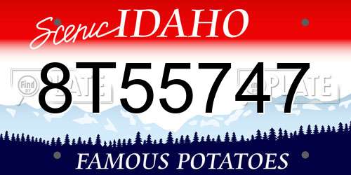 8T55747 Idaho License Plate