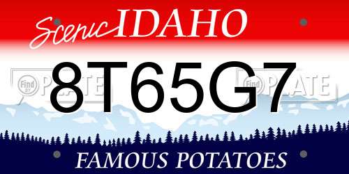 8T65G7 Idaho License Plate
