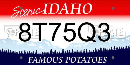 8T75Q3 Idaho License Plate