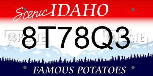 8T78Q3 Idaho License Plate