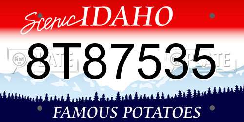 8T87535 Idaho License Plate
