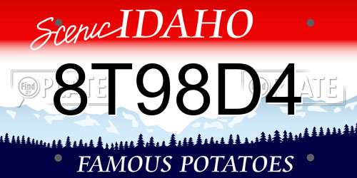 8T98D4 Idaho License Plate