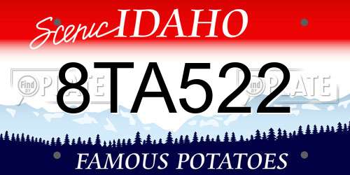 8TA522 Idaho License Plate