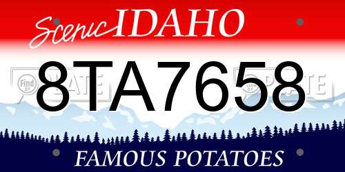 8TA7658 Idaho License Plate