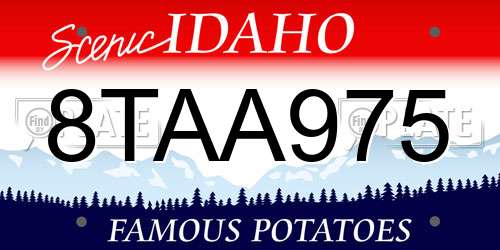8TAA975 Idaho License Plate