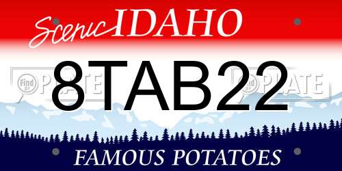 8TAB22 Idaho License Plate
